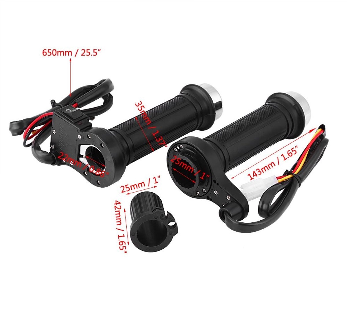 Dailygoods - Universele Elektrische Handgrepen - Warme Motorfiets Handvatten - Verwarmde Stuurgrip - 22 mm - Comfort en Stijl - Allround Gebruik