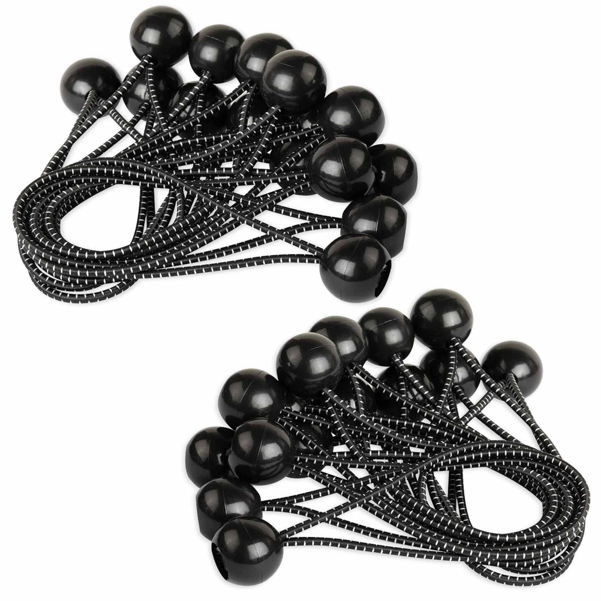 Dailygoods- Spanrubber 50 stuks - Robuuste Zeilspanners - Bungee Koord met Kogel - Duurzaam en Elastisch - 15 cm Lengte - Zwart - Bungeekoord