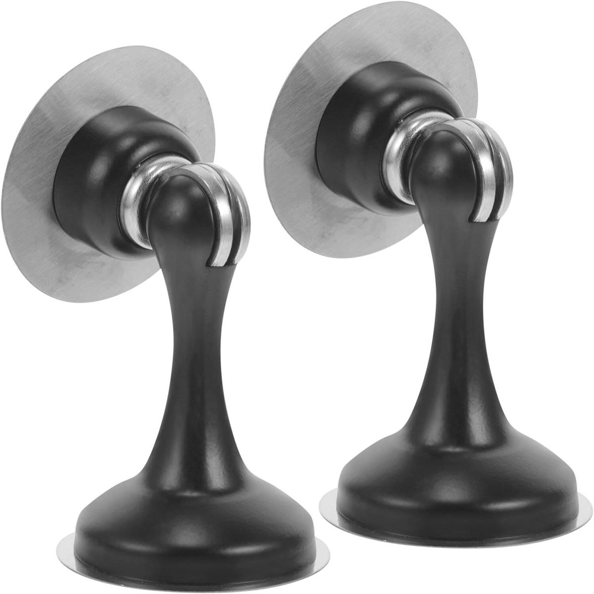 Deurstopper Set - Deurvanger Magnetisch - Muren Beschermen - Roestvrij Staal - 9.60x5.40x5.40cm - Zwart