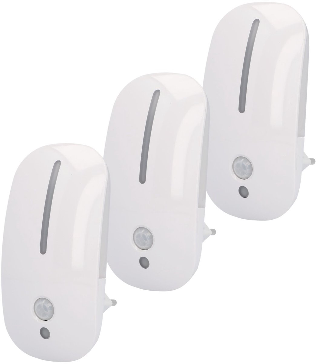 3x LED-Nachtlicht mit Dämmerungssensor + Bewegungsmelder