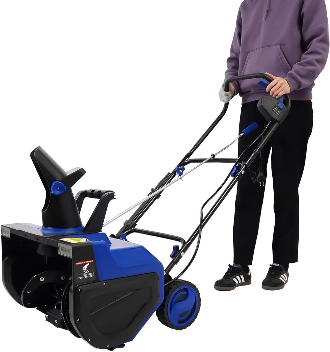 Elektrische Sneeuwblazer - Sneeuwruimer Krachtig - Snel Sneeuw Ruimen - Met Dubbele LED - 56 cm Werkbreedte - Blauw
