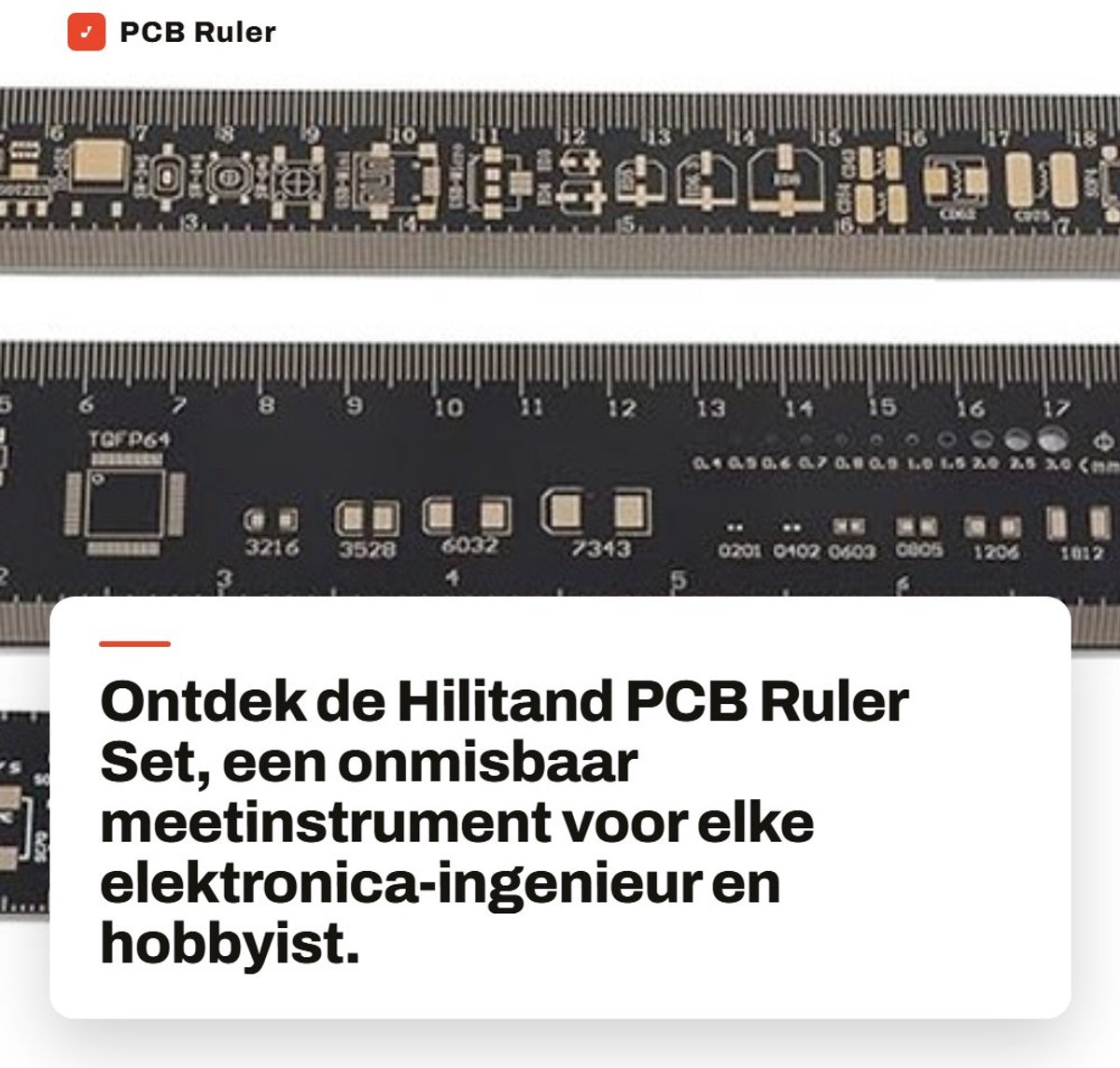 Dailygoods - PCB Ruler Set - 3 Stuks - Multifunctionele Precisie Liniaal - Voor Elektronica - Ideaal voor Technici - Nauwkeurig en Duurzaam - Geschikt...