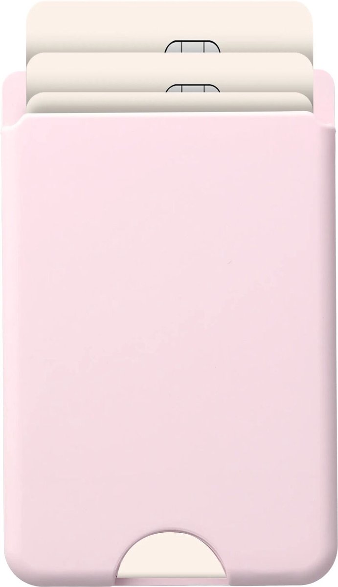 AVY Magnetische Kaarthouder | Compatibel met MagSafe | Ruimte voor 3 Pasjes | Siliconen Pasjeshouder Wallet | Roze