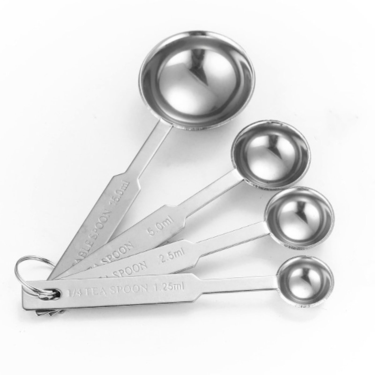 Dailygoods- Maatlepels Set van 4 - Roestvrij Staal - Koffiedoseerlepel - Maatbeker - Eiwitmaatbeker - Duidelijke Markering