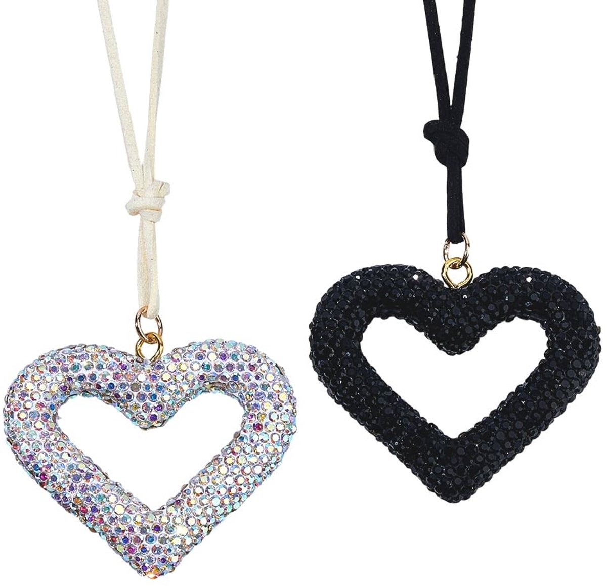 Dailygoods - Set van 2 Hartvormige Auto Achteruitkijkspiegel Ornamenten