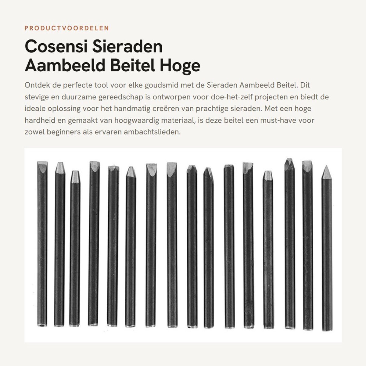 Dailygoods- Sieraden Beitel Hoge Hardheid - Sieraden Aambeeld - DIY Gereedschap - Stevig Materiaal - Handgesneden Sieraden - 16 Stuks Beschikbaar