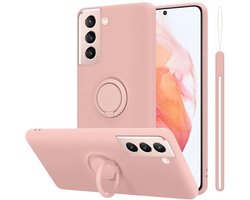 Cadorabo Hoesje geschikt voor Samsung Galaxy S21 5G in LIQUID ROZE - Beschermhoes van flexibel TPU silicone Case Cover met ring
