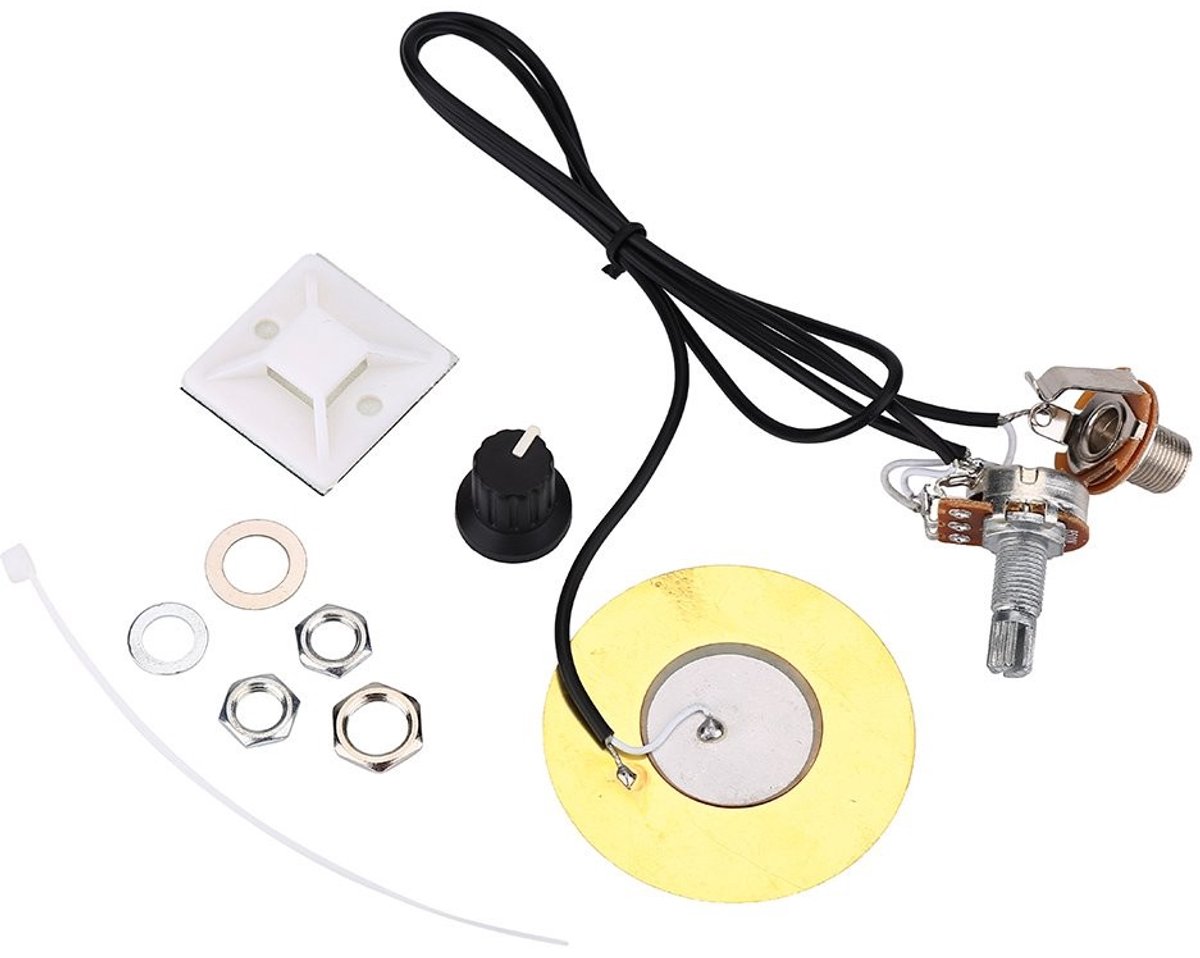 Dailygoods- Pickup 50mm Metalen - Piezo Transducer - Voorbedrade Versterker - Gitaar Accessoires - Geschikt voor Snaarinstrumenten - Eenvoudig te Installeren - Gitaarversterker