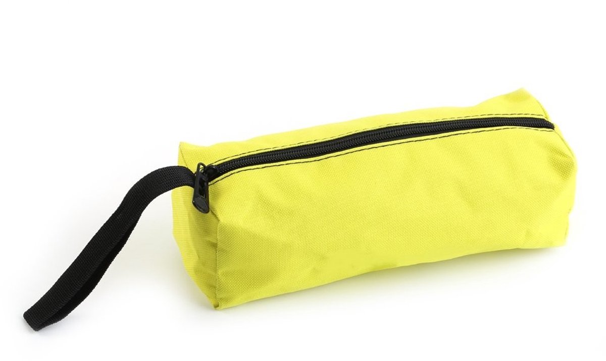 Dailygoods- Gereedschapstas 24 x 8,5 x 7 cm - Zwart/Leger groen/Geel/Lichtblauw - 600D Oxford-doek - Ritssluiting - Trekkoord - Organisatie opslag - Etui
