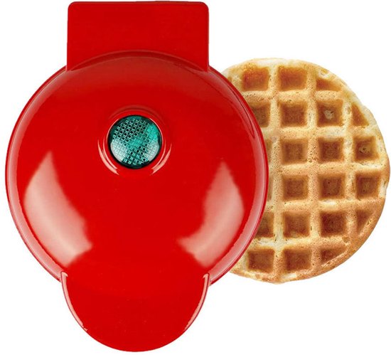Mini wafelijzer - Wafelijzer - Hartvormig wafelijzer - Ontbijtwafelijzer - Sandwichmaker - Wafelijzer met antiaanbaklaag - 12*16,2*7 cm - Rood - ABS — afbeelding 4
