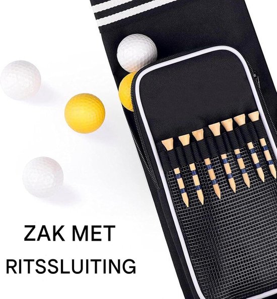 Compacte Golftas - Reis Golftas - Oefenen Toernooi - Waterdicht Tricot - 21 x 81 cm - Zwart van Merkloos — afbeelding 2
