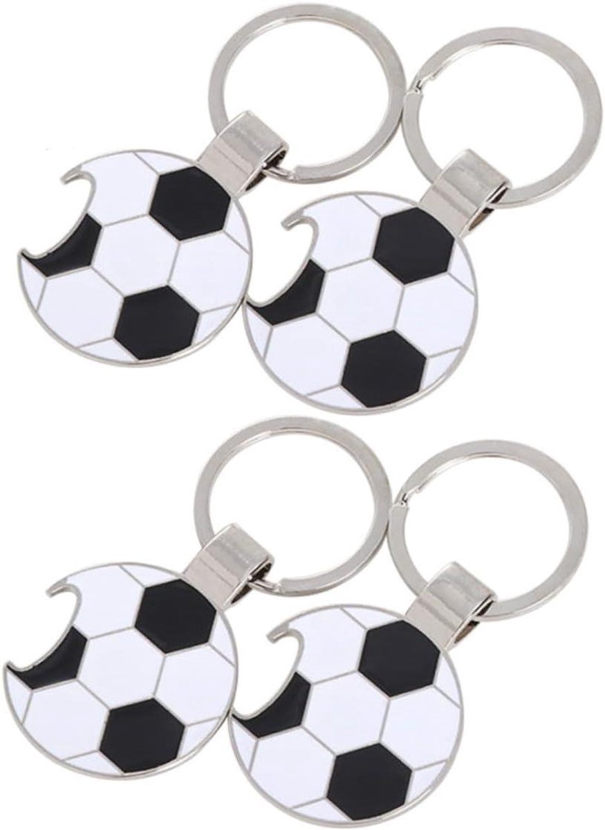 Voetbal Flesopener - Sleutelhanger Opener - Feestdagen Gebruik - Uniek Voetbalpatroon - 10 Stuks - Zoals Getoond