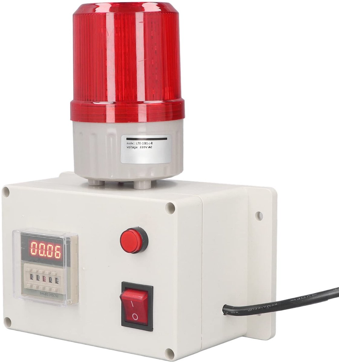Dailygoods- Alarmsirene 110dB - Industrieel Alarm - Stroboscoop - Tijdvertraging - EU Plug - Hoge Afdichting - Veiligheidsalarm