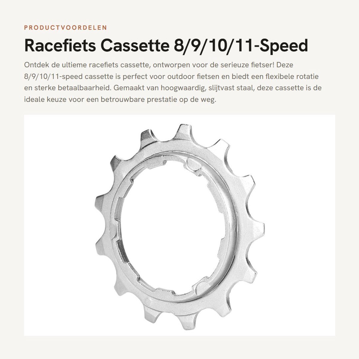 Dailygoods- Racefiets Cassette 8/9/10/11-Speed - Vernikkeld Staal - Slijtvast Ontwerp - Gewichtsreductie - Hoge Precisie - Flexibele Rotatie - Fietscassette