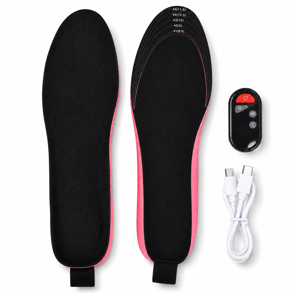 Gloovon® Verwarmde Inlegzolen - Oplaadbaar & Draadloos - Ideaal voor Wandelen, Fietsen & Werk - 3000 mAh & Comfort - Tot 11 Uur Warmte - Maat 41-45