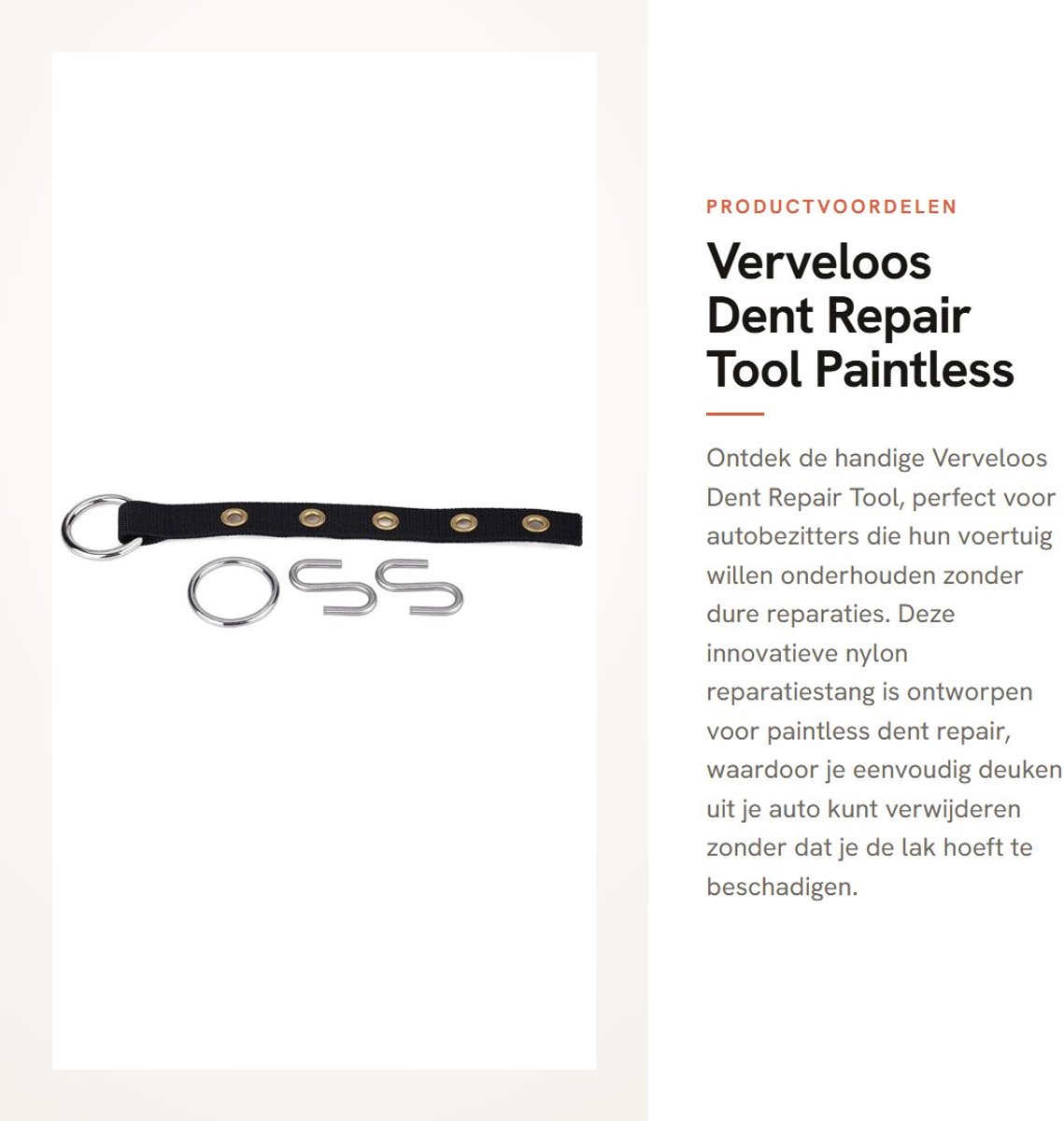Dailygoods- Deukhersteltool met metalen haak - Nylon Riem - Paintless Reparatiestang - Hoogwaardige Materialen - 5 Posities - Lange Levensduur - Deukreparatie