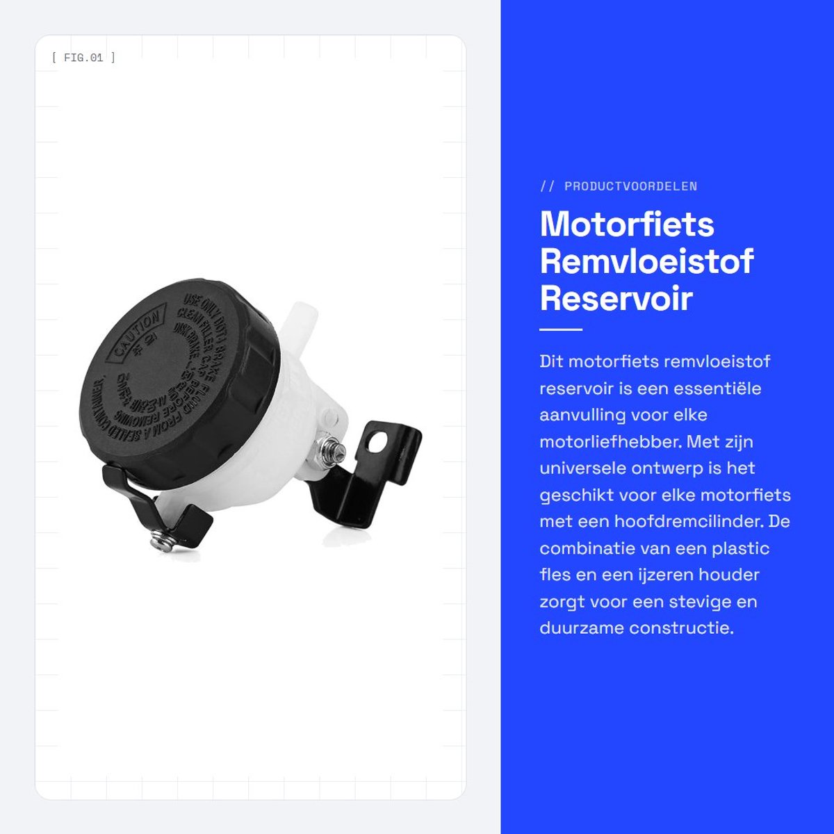 Dailygoods- Remreservoir Universeel - Motorfiets Hoofdcilinder - Plastic Fles - IJzeren Beugel - Duurzaam - Eenvoudige Installatie - Motorremreservoir