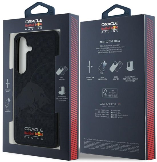 Red Bull Hoesje Van Leer Met Mesh-Design En Reliëf Van De Stier Voor Samsung Galaxy S25, Geschikt Voor Magsafe. van Red Bull — afbeelding 2
