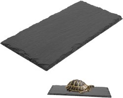 Reptielen Voerbak - Schildpad Voerplaat - Veilig Voeren - Natuursteen Materiaal - 25x12 cm - Grijs