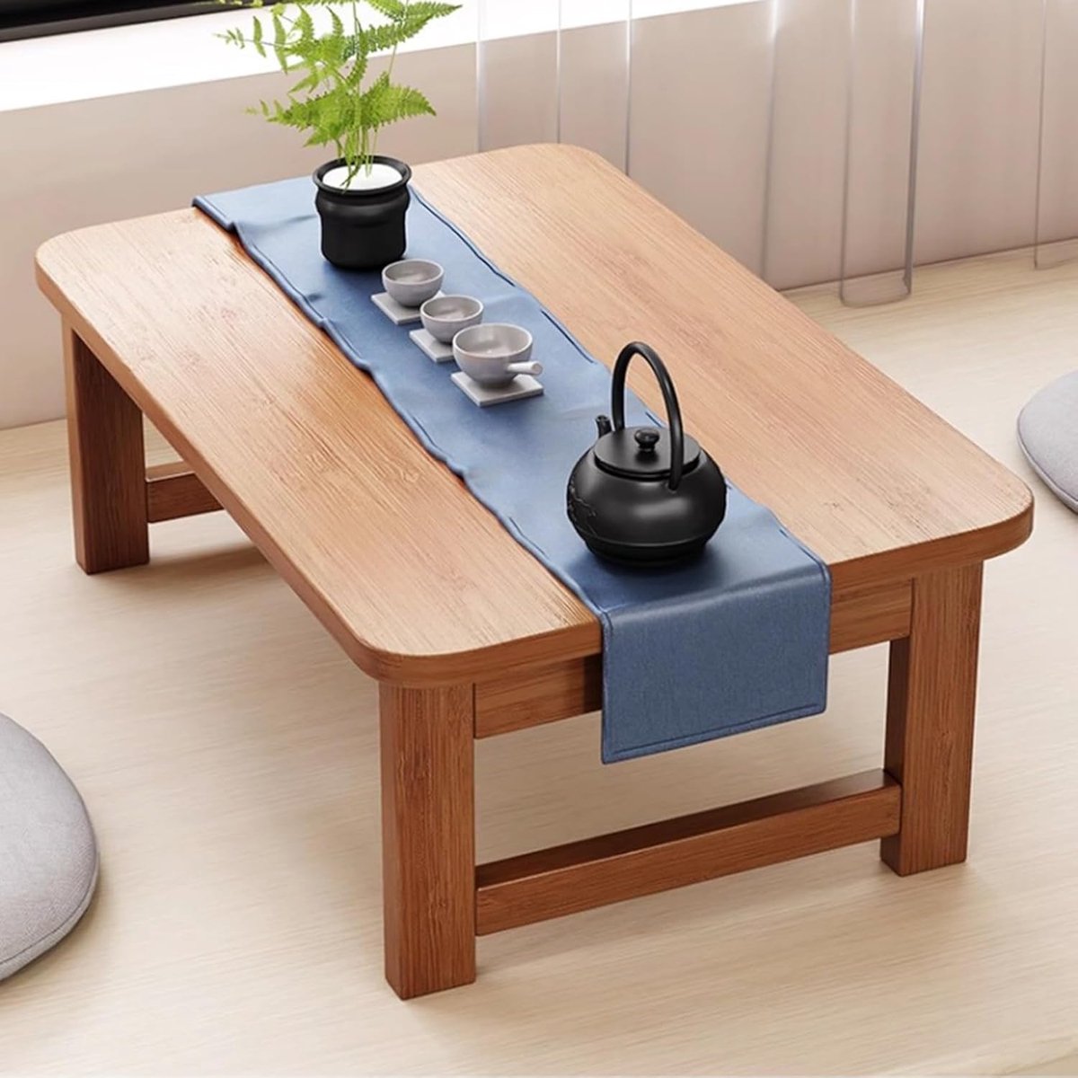 Lage opvouwbare tafel - Thee salontafel - Ontspannen zitten - Ruimtebesparend ontwerp - 70x37x30 cm - Bruin