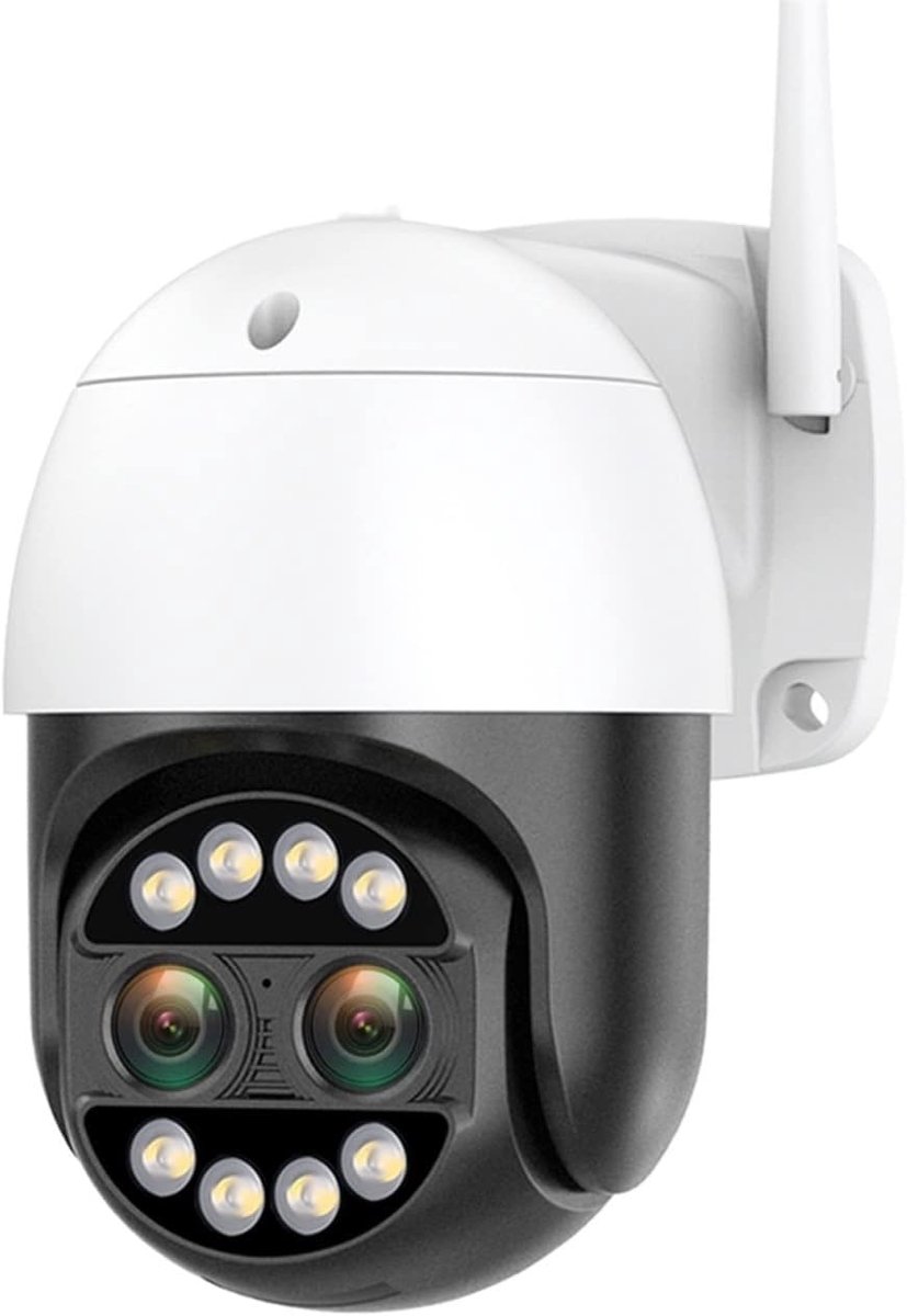Bewakingscamera Dubbele Lens - IP Camera Beveiliging - Huis Beveiligen - AI Menselijke Detectie - 8MP 4K - Wit