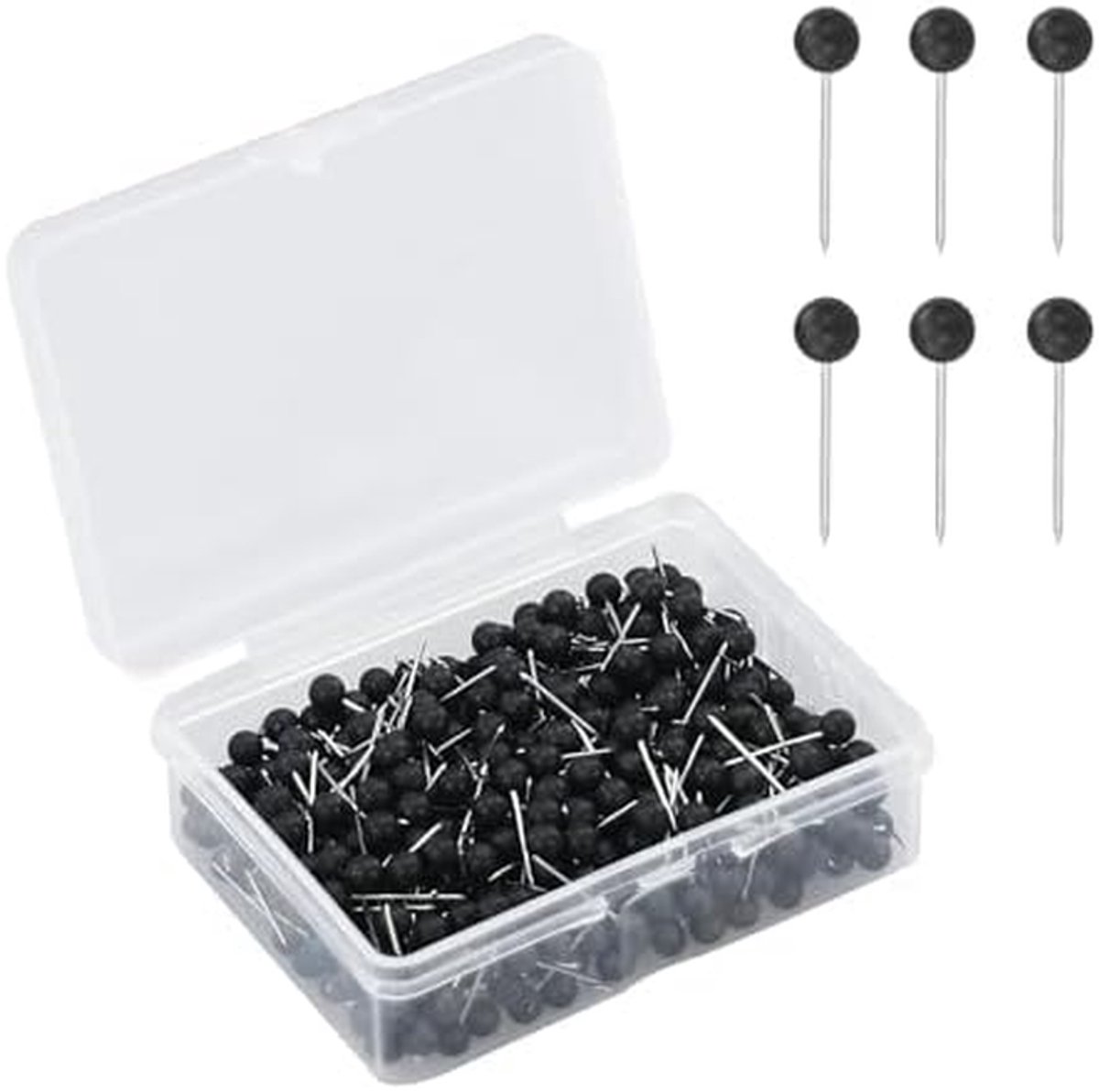 Punaises Set - Kaart Spelden - Documenten Bevestigen - Robuuste Staal Pin - 330 Stuks - Zwart