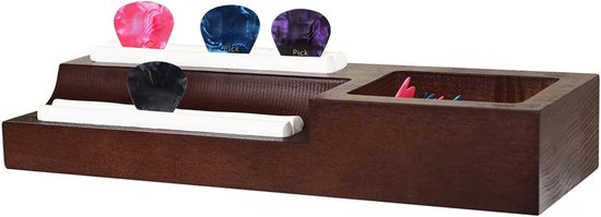 Plectrum Houder - Houten Opbergdoos - Muziek Opslag - Eikenhout Design - 10 Sleuven - Natuurlijk Hout — afbeelding 5