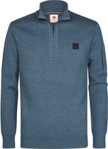 Petrol Industries - Heren Gebreide half-zip sweater stonefield - Blauw - Maat XXL