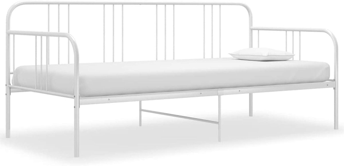 Slaapbank metaal - Daybed bank - Gastvrij ontvangen - Robuuste constructie - 90x200cm - Wit