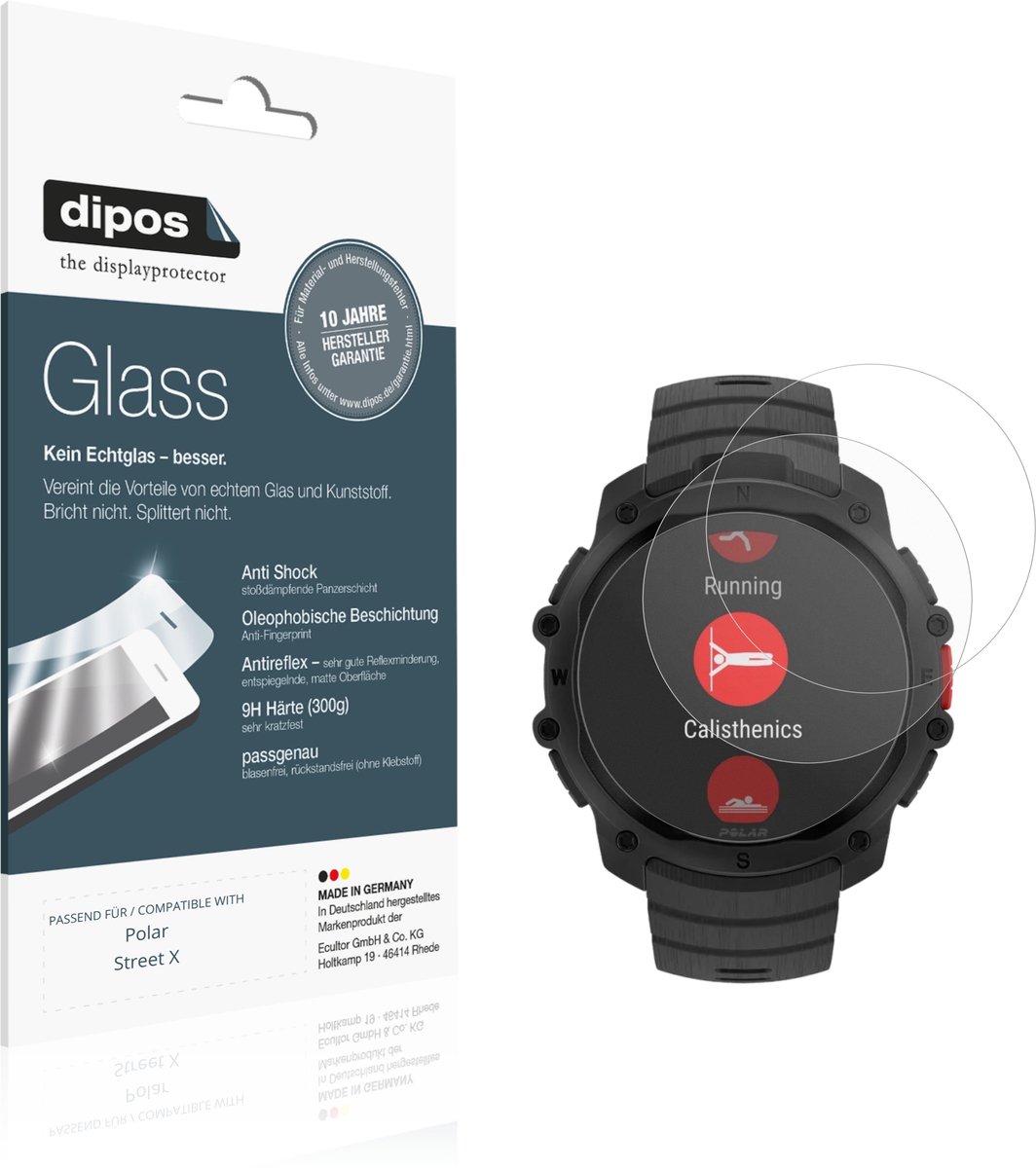 dipos – 2x Matte Pantserfolie geschikt voor Polar Street X | 9H Screenprotector
