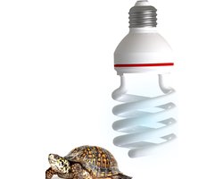 Reptiel Zonnebad Lamp - Daglicht Verwarmingslamp Basklamp - Reptielen Verwarmen - Consistente UVB-uitstraling - 26W 110V - Glas
