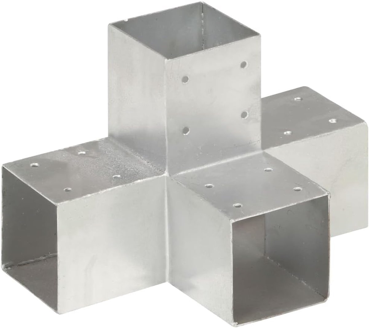Paalverbinding X-vorm - Paalschoen Connector - Tuinconstructies Bouwen - Gegalvaniseerd Metaal - 91x91 mm - Zilver