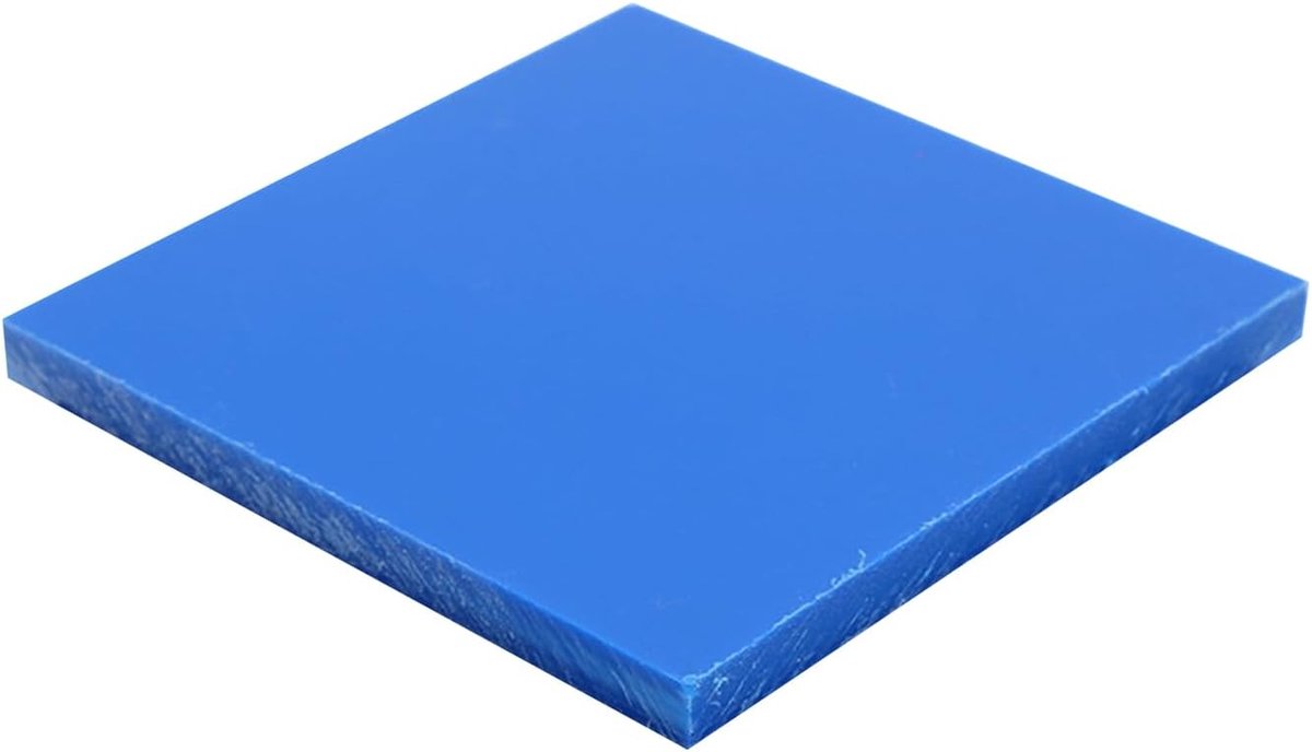 Nylon Kunststof Plaat - Nylon Plaat Blauw - Mechanische Onderdelen - Hoge Treksterkte - 100mm x 100mm x 15mm - Blauw