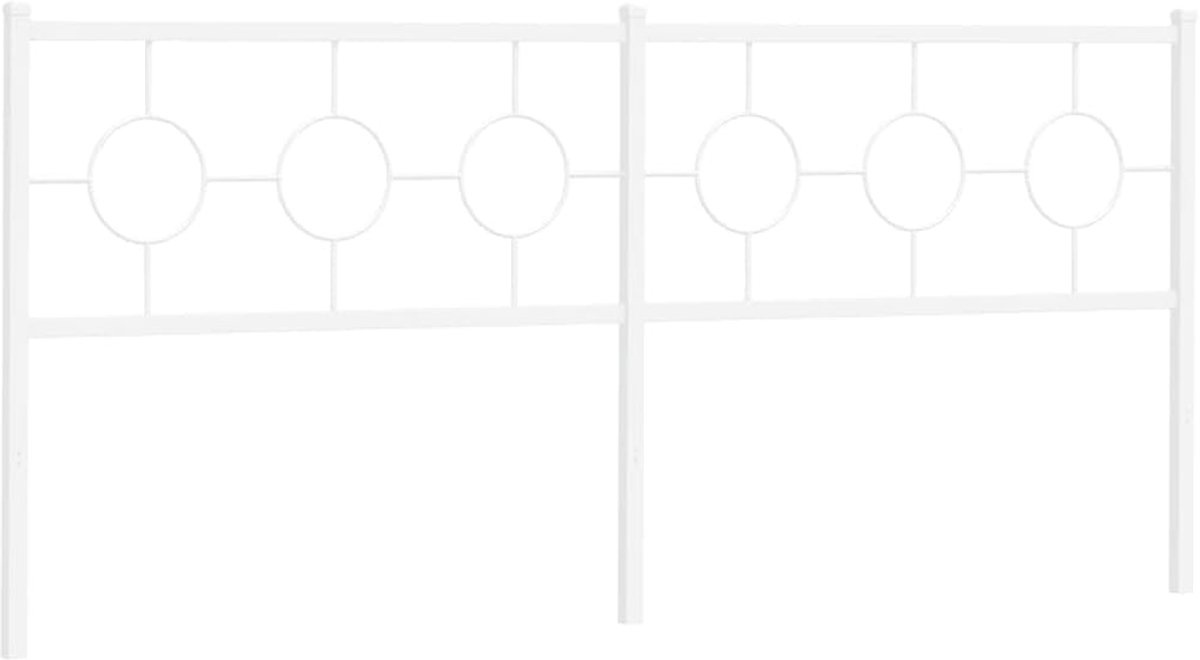 Hoofdbord Bed - Metaal Hoofdbord - Slaapkamer Decoratie - Robuuste Constructie - 200 cm - Wit