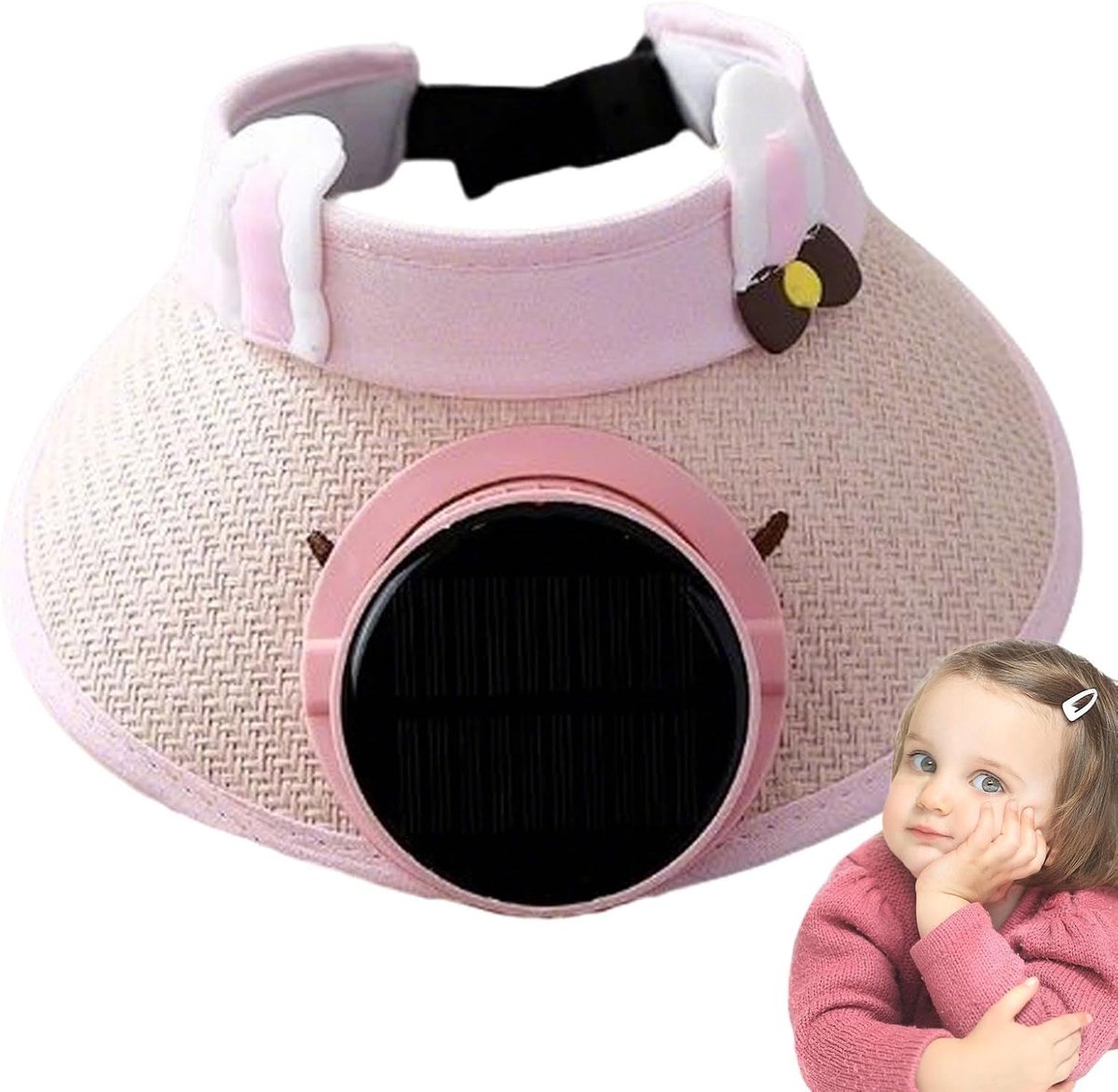 Zonnehoed met Ventilator - Zomerhoed - Buitenactiviteiten - Verstelbare Ventilator - One Size - Blauw
