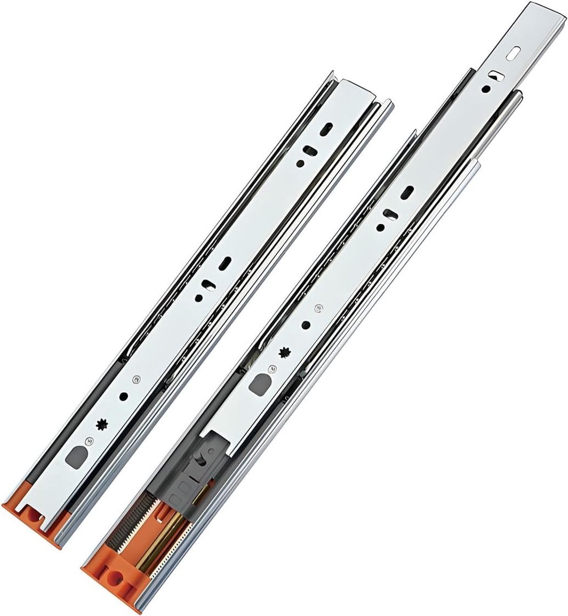 Stalen ladegeleiders 300mm met automatische zachte sluiting en volledig uittrekbaar ontwerp, 35kg draagvermogen (1 set)