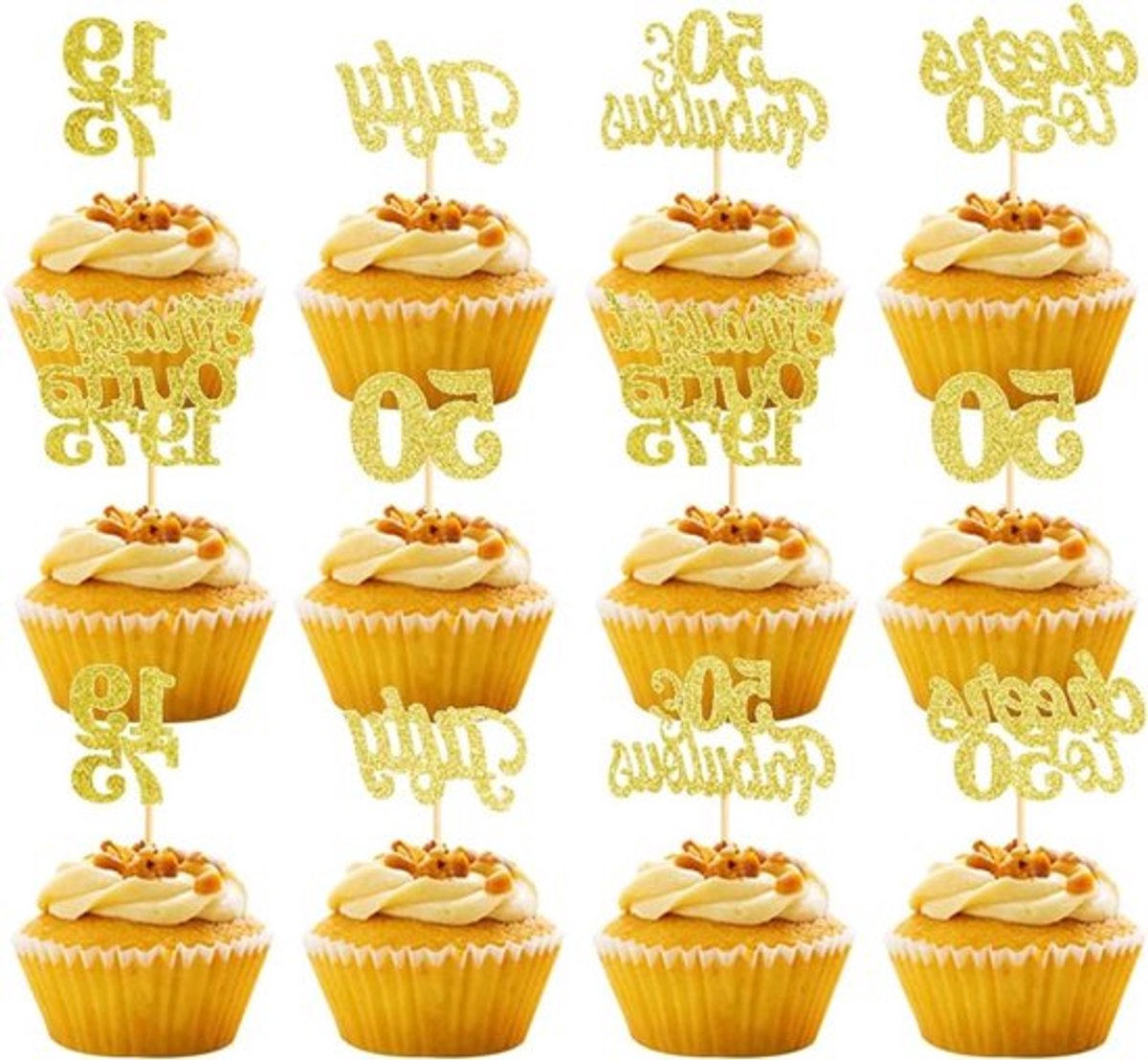 Cupcake Toppers 50e Verjaardag 1975 Happy Birthday - Allecto Plus