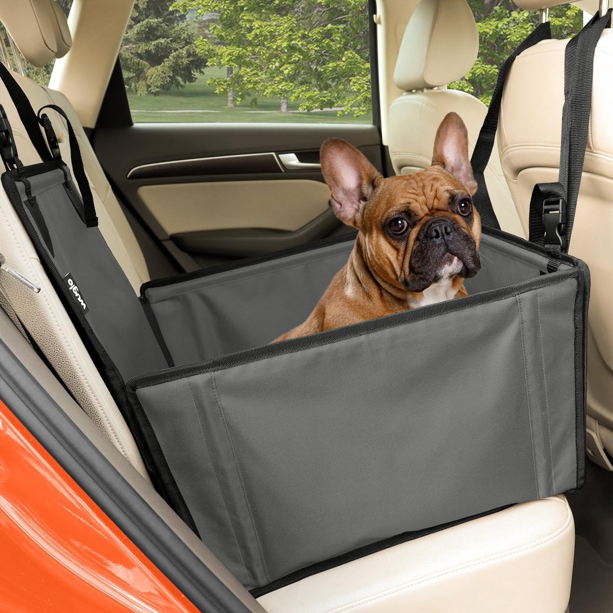 Hondenautostoel - Reismand Hond - Veilig Vervoer - Extra Stabiele Wand - 48 x 45 x 28 cm - Grijs