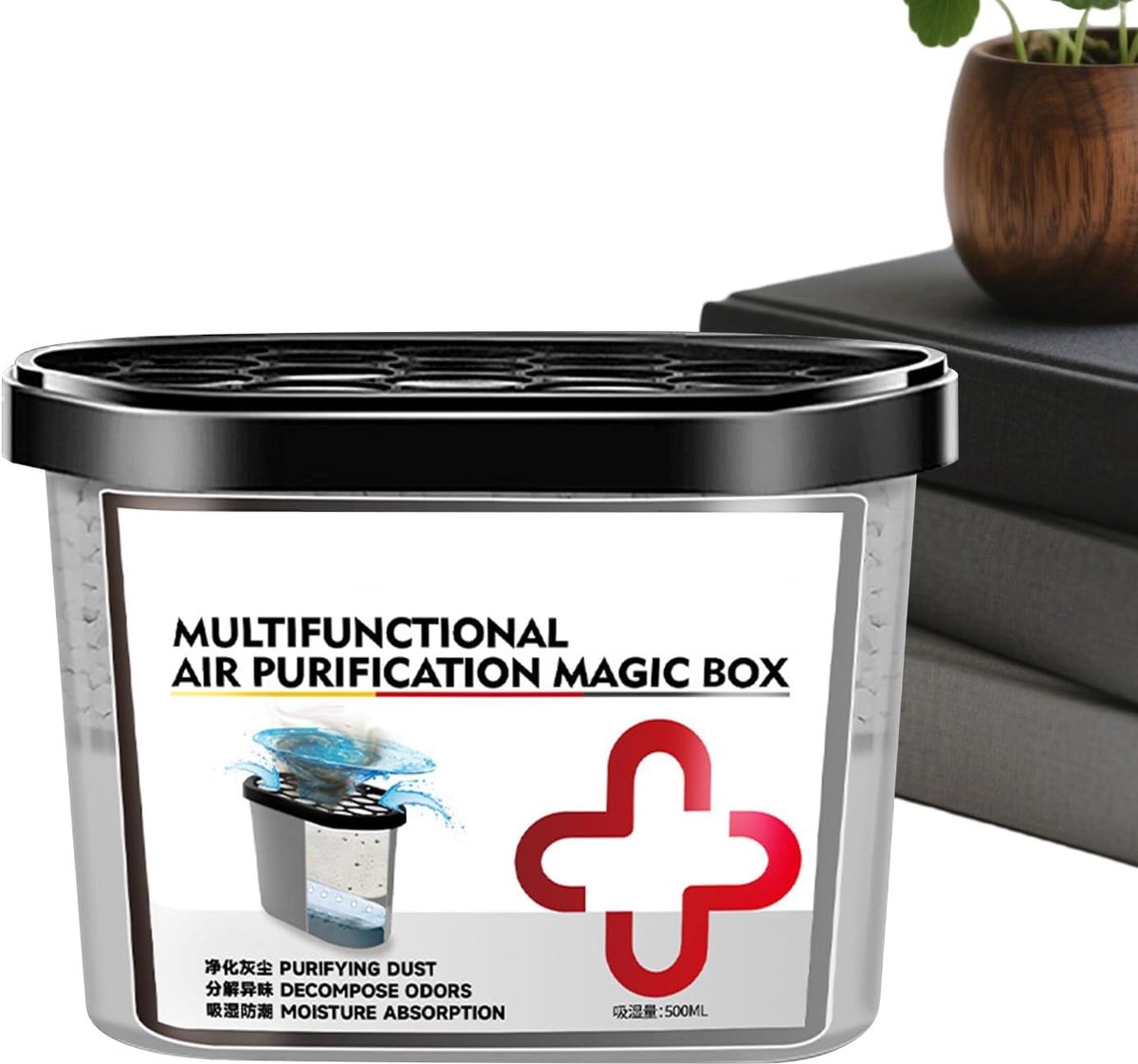 Luchtreiniger Vochtbox - Luchtontvochtiger Container - Frisse Lucht Creëren - Planten Gebaseerde Absorptie - 500 Ml - Wit
