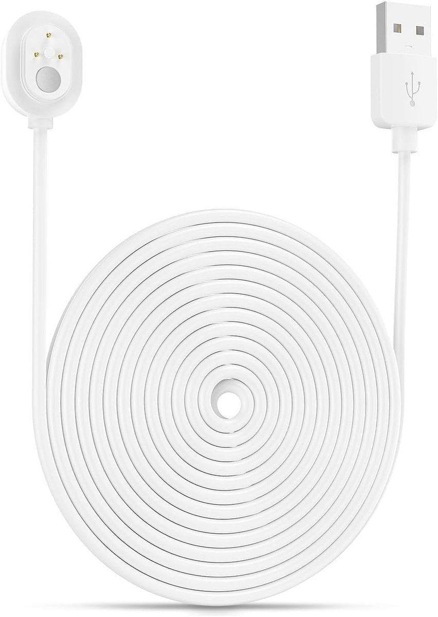 Laadkabel - Stroomkabel - Camera Beveiliging - Magnetische Connector - 9 Meter - Zwart