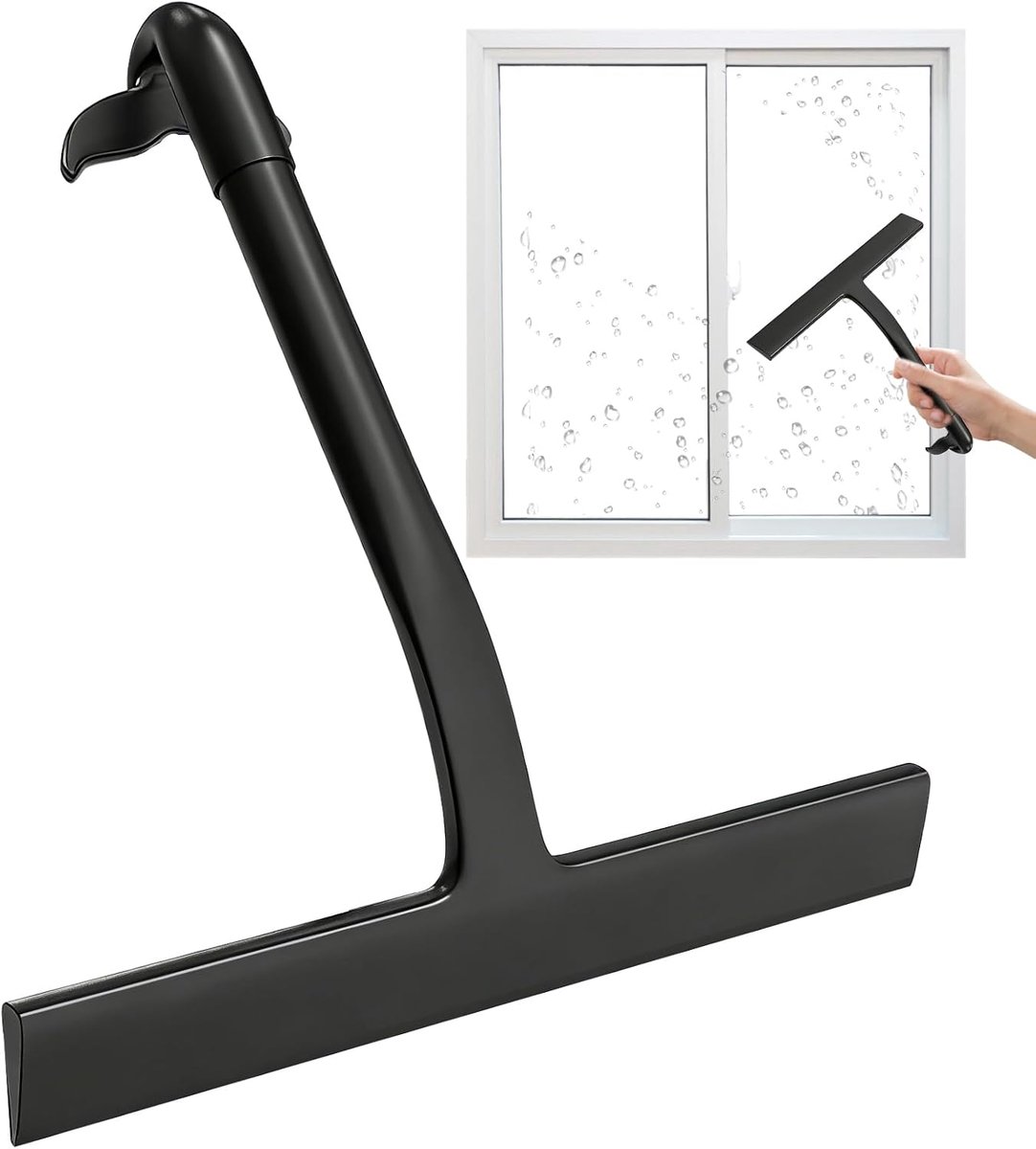 Raamwisser - Ruitenreiniger - Streeploos Schoonmaken - Ergonomisch Handvat - Lichtgewicht - Zwart