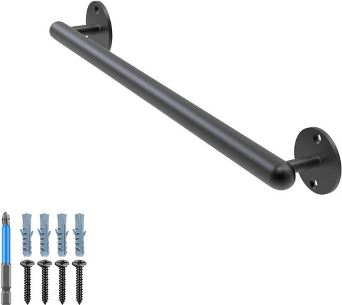 Binnentrapleuning Allecto Plus, metalen leuning, 41 cm, zwart