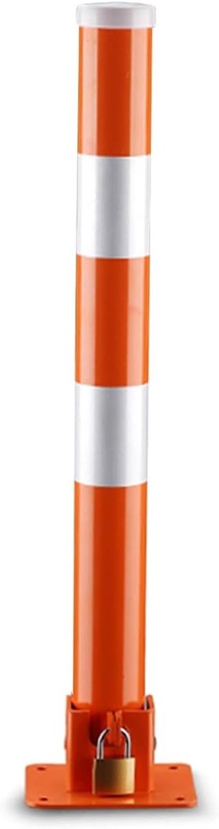 Opvouwbare Parkeerpalen - Verkeerspalen Beveiliging - Oprit Afzetten - Reflecterende Strips - 4 Stuks - Rood
