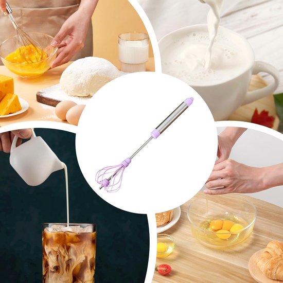 Keukenmixer - Handmixer Eieren - Bakken en Keuken - Drukmechanisme - 31cm - Zwart — afbeelding 4