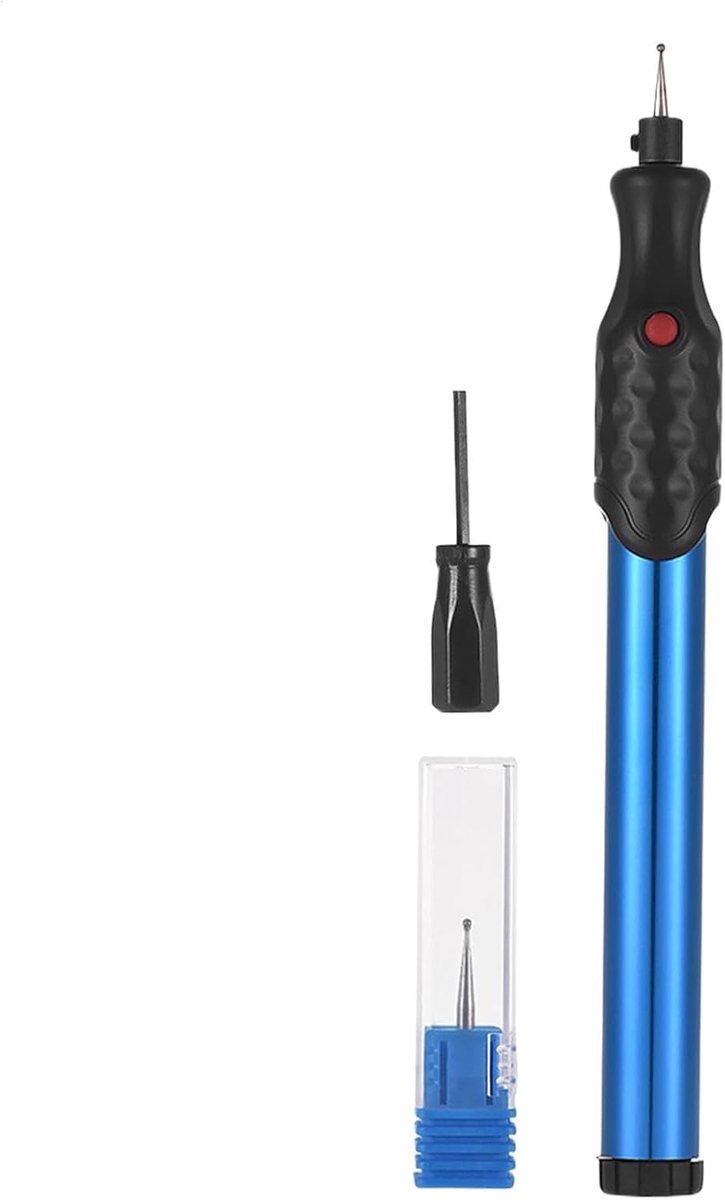 Elektrische Graveerset - Houtgraveergereedschap - Objecten Personaliseren - Draadloos Batterij Aangedreven - 21000 Tpm Motor - Blauw