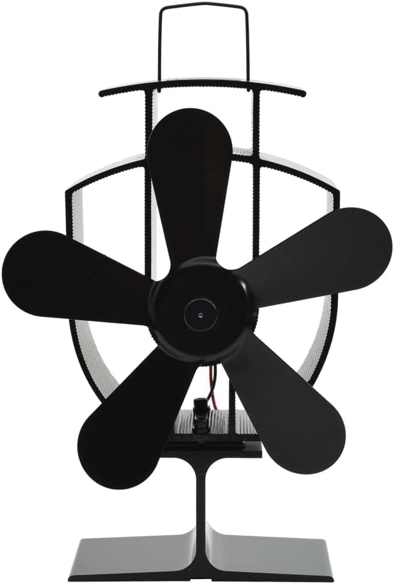 Houtkachel Ventilator - Kachel Fan - Warmte Verspreiden - Warmtekracht Aangedreven - 16.5 x 8 x 22.5 cm - Zwart