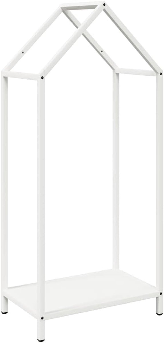 Brandhoutstandaard - Haardhoutrek - Hout Opslag - Grote Capaciteit - 90 cm Hoog - Wit