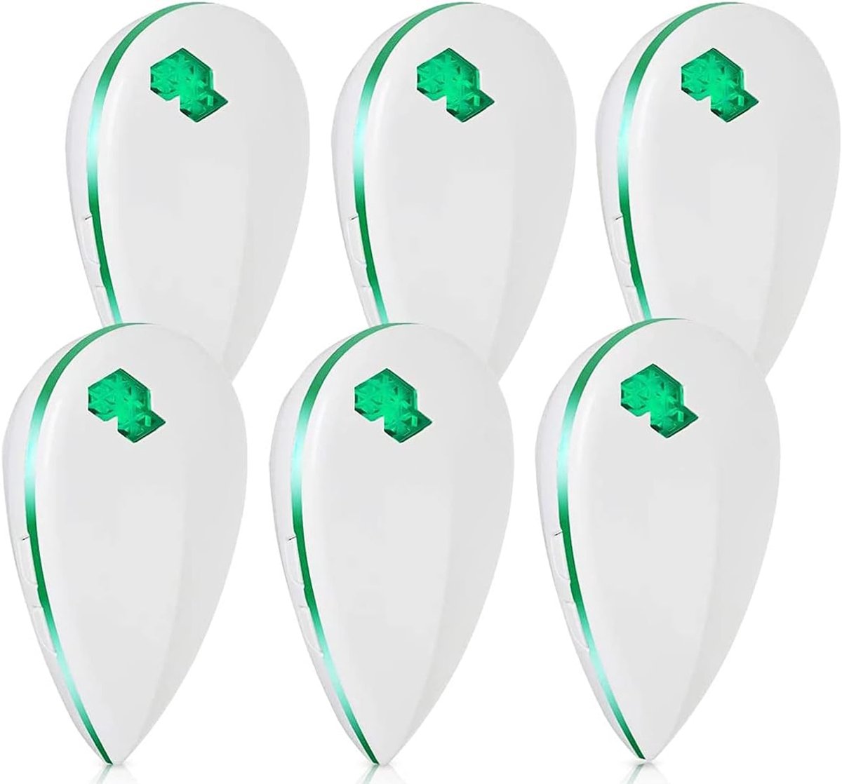 YAGXIG Ultrasoon insectenwerend middel 6-pack - Anti-knaagdieren, anti-spinnen - Elektronisch muggenspray, 3 slimme modi met nachtlampje - Gezonde huisbescherming, vrij van chemicaliën