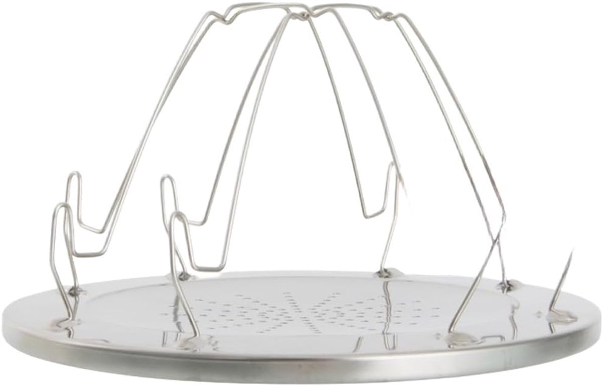 Rond Bakrooster Koelrek Oven Bakken en Koelen Verwijderbaar Ontwerp 22 x 22 x 12.4 cm Zilver