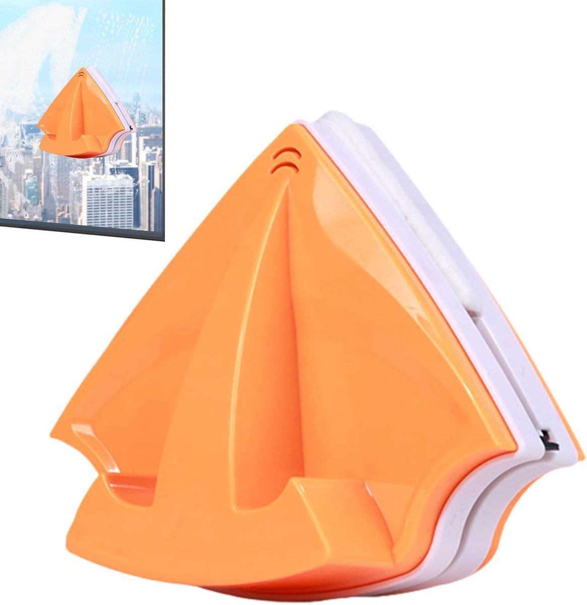 Magnetische Raamreiniger - Dubbelzijdige Wisser - Ramen Schoonmaken - Sterke Magneet - 3-12 mm dikte - Oranje